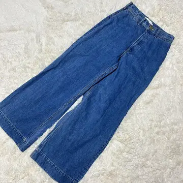아줄바이마우지 데님 팬츠 부츠컷 플레어 블루 L