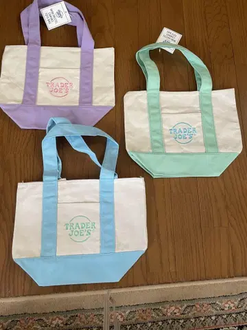 TRADER JOE'S 트레이더 조 파스텔 미니 토트백 3종 세트