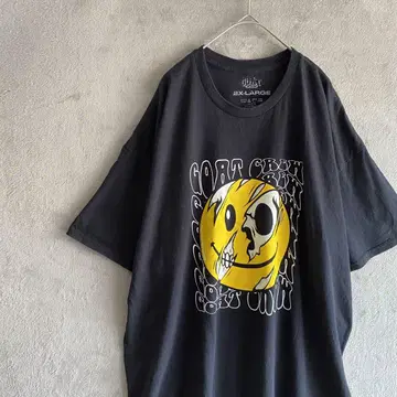 GOAT CREW 프린트 티셔츠 스마일리 그래픽 2XL 블랙