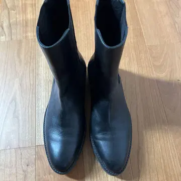 띠어리 블랙 가죽 사이드 고어 부츠