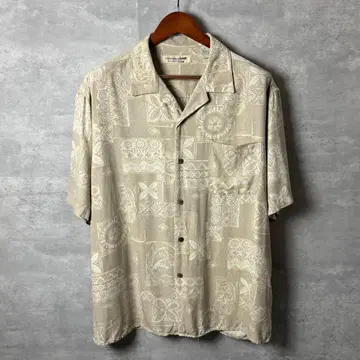 Island Republic 90s 빈티지 실크 알로하 셔츠 XL