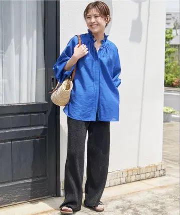 Spick and Span 라메 세미 와이드 이지 팬츠 38 사이즈