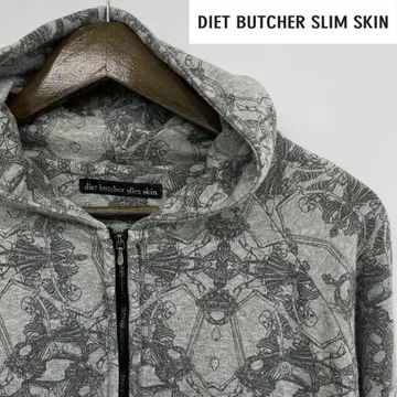 diet butcher slim skin 부처 스컬 올 패턴 후드티 M