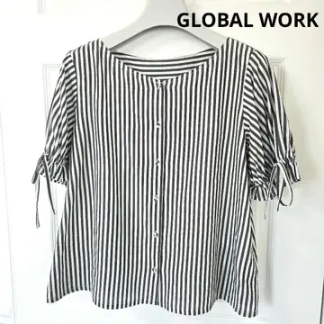 GLOBAL WORK 스트라이프 반팔 셔츠