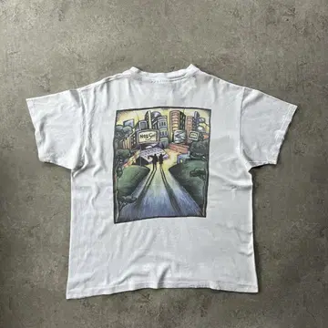 90s Hanes netsoft 기업 티셔츠/아트 티셔츠 USA제 L