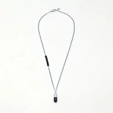 캡슐 목걸이 블랙 오닉스 (470mm)