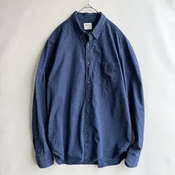 GAP 갭 남성용 긴팔 셔츠 데님 도트 도트 무늬 네이비 L 고양이 눈