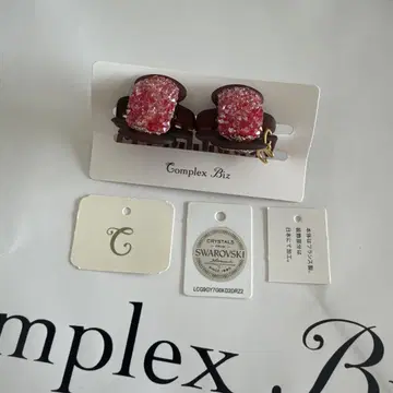 Complex Biz 스와로브스키 빨간색 헤어 클립