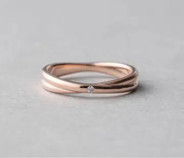 ete 에테 다이아몬드 크로스 링 핑크 골드 코트 0.008ct