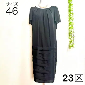 23구 Applaudir 블랙 반팔 무릎 기장 원피스 2XL