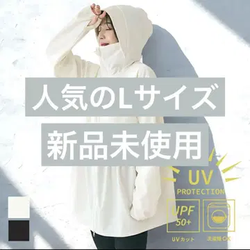 코카 coca UV 차단 개더 후드티 L 사이즈 UPF50+ 아이보리