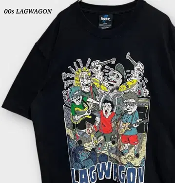 00s Lagwagon 반팔 티셔츠 밴딩 밴 티셔츠 멜로코어 블랙