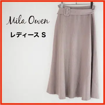 A3615*Mila Owen*벨트 플레어 스커트*두꺼운 원단*S*0*모카