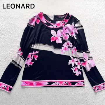 LEONALD 레오나르 티셔츠 트림 플라워 꽃무늬 올 패턴