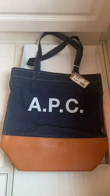 apc 아페쎄 토트백 캔버스 가죽 새상품급!