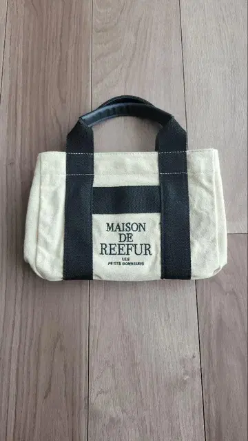 MAISON DE REEFUR 미니 토트백 아이보리/블랙