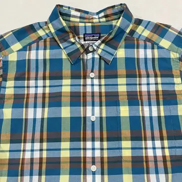 새상품급 10s Patagonia 파타고니아 체크 반팔 셔츠