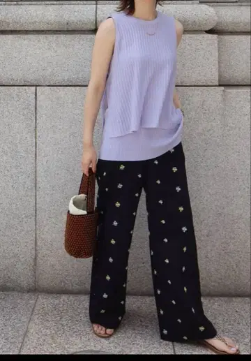 마챠트 machatt 자수 와이드 팬츠