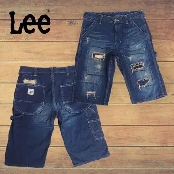 Lee Lee 40288 리메이크 하프 데님 페인터 팬츠 S