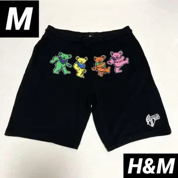 H&M 그레이트풀 데드스탁 베어 맨투맨 숏 팬츠 M 블랙