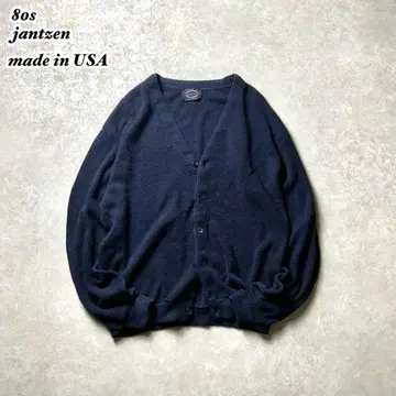 80s USA제 Jantzen 얀센 아크릴 니트 가디건 네이비