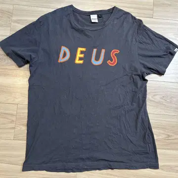 DEUS DEUS 로고 크루넥 반팔 티셔츠 그레이 남성용 XL