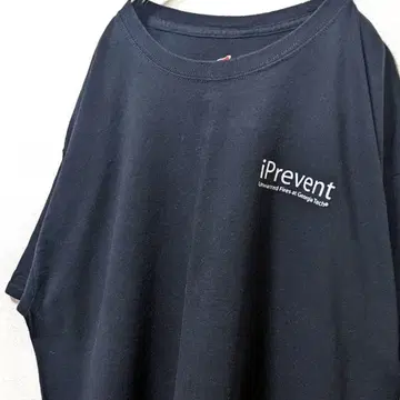 헤인즈 iPrevent 로고 티셔츠 블랙 검정 XL 구제 의류