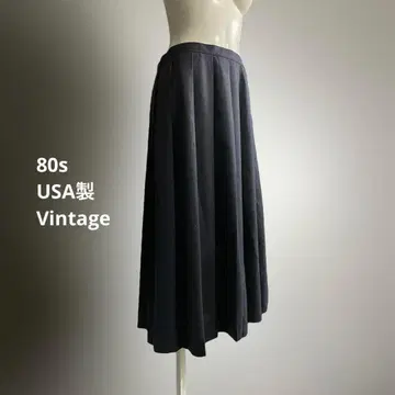 USA제 80년대 빈티지 미국 플리츠 스커트 체크 빈티지
