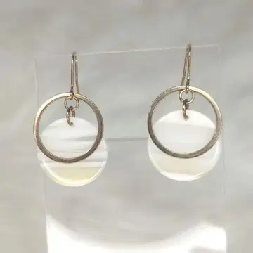 화이트 클리어 마블 반지 귀걸이 골드 액세서리