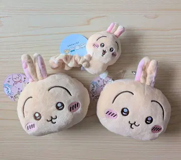 치이카와 봉제 인형 패스 케이스 파우치 봉제 스크런치 토끼 3개 세트