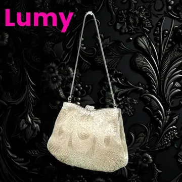 황실 지정 LUMY 루미 하시모토 비즈 자수 파티 백 가마구치