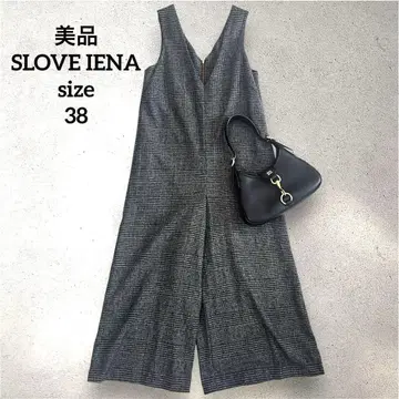 새상품급 SLOVE IENA 울 혼방 그레이 체크 V넥 살로펫 M