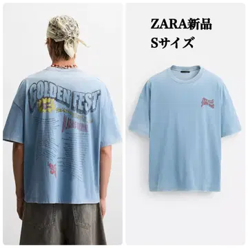 ZARA 워시 가공 프린트 티셔츠 S 택 포함 새상품 택 포함 새상품