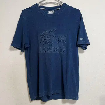 LACOSTE 데님 스타일 네이비 티셔츠 오버 사이즈