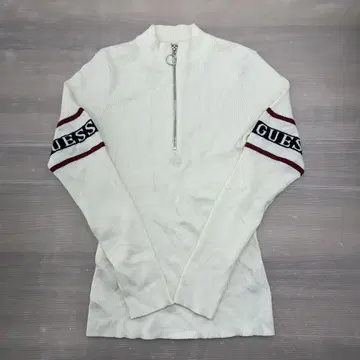 &GUESS 화이트 긴팔 피케 셔츠 M