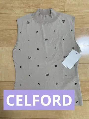 새상품 CELFORD 셀포드 백 자카드 니트 풀오버 슬리브리스