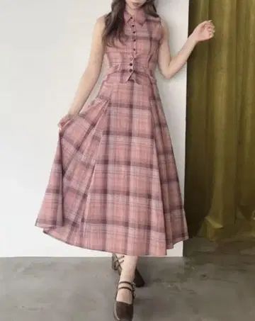 dazzlin 다즐린 베스트 코르셋 레이스업 원피스 핑크 S