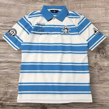 먼싱웨어 Munsingwear 골프 셔츠 44th 블루 화이트 G169