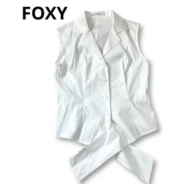 폭시 슬리브리스 셔츠 블라우스 38 무지 화이트