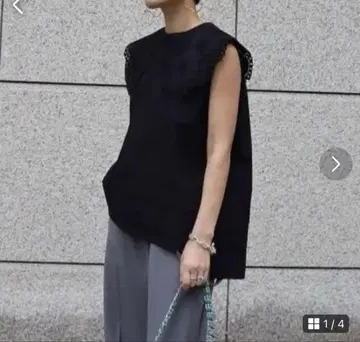 machatt 새상품급 레이스 칼라 블라우스