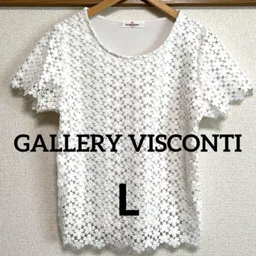 새상품급 GALLERY VISCONTI 레이스 컷 티셔츠
