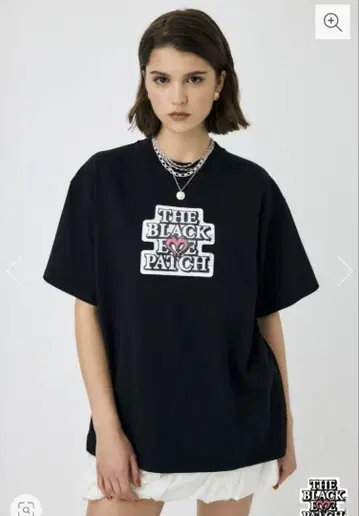 moussy 블랙 아이패치 티셔츠 블랙