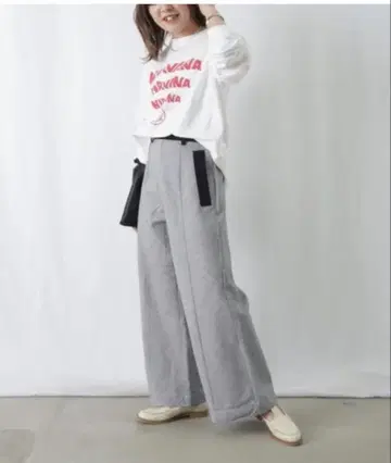 루카 레이디 럭 루카 스트라이프 와이드 팬츠