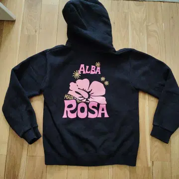 ALBA ROSA 블랙 풀 집업 후드티 속기모 헤이세이 갸루