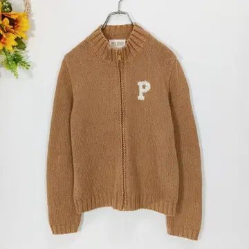 PINK HOUSE 코위찬 니트 집업 가디건 사이즈 L 브라운 계열