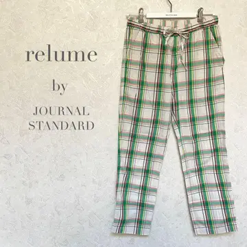 relume 체크 코튼 릴랙스 팬츠