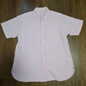 옅은 핑크 반팔 셔츠 버튼 다운 사이즈 5