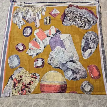 iNozUi TooSH 실크 혼방 아트 프린트 대형 스톨