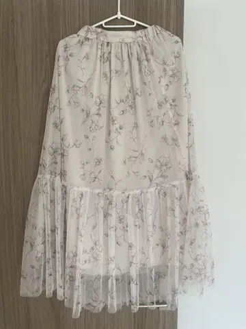 misch masch 플라워 프린트 프릴 롱 스커트