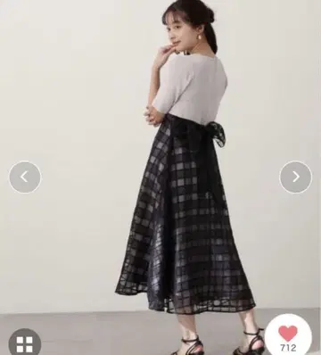 시어 체크 도킹 니트 원피스 PROPORTION